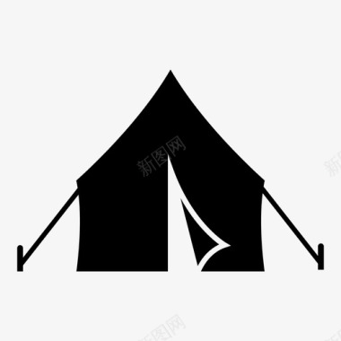 帐篷探险露营图标图标
