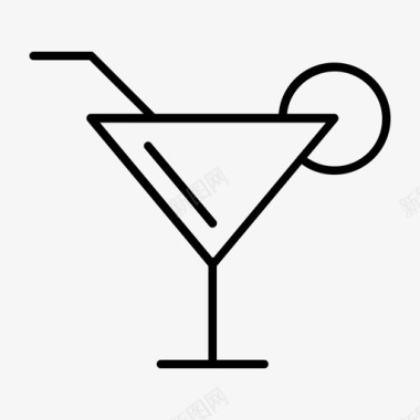 马提尼杯酒精鸡尾酒图标图标