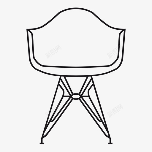 埃姆斯扶手椅家具图标svg_新图网 https://ixintu.com 埃姆斯扶手椅 家具 标志性设计 设计