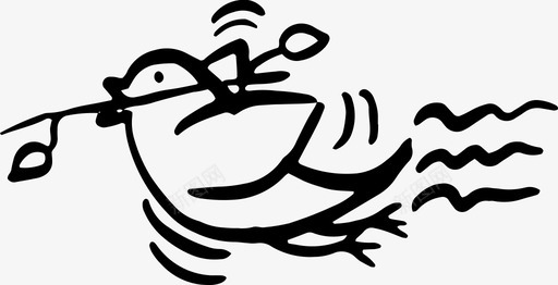 鸽子小鸟涂鸦图标图标