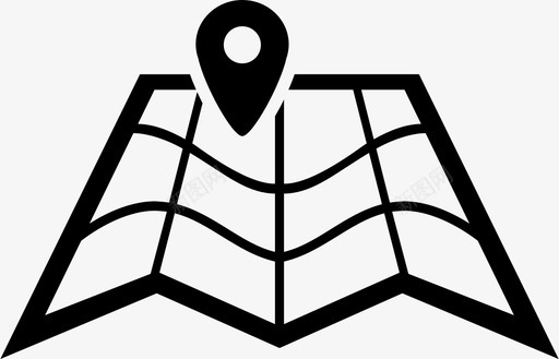 旅游地图方向可折叠图标svg_新图网 https://ixintu.com 位置 可折叠 地形 方向 旅游地图 露营和生存