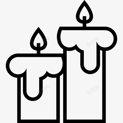 万圣节蜡烛夫妇轮廓装饰图标svg_新图网 https://ixintu.com 万圣节蜡烛夫妇轮廓装饰