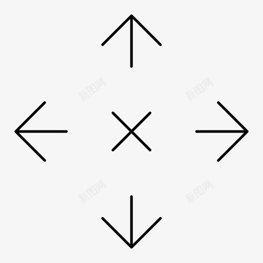 散点箭头分布点图标svg_新图网 https://ixintu.com 共享点 分布点 导航箭头四机 散点 每个方向 箭头