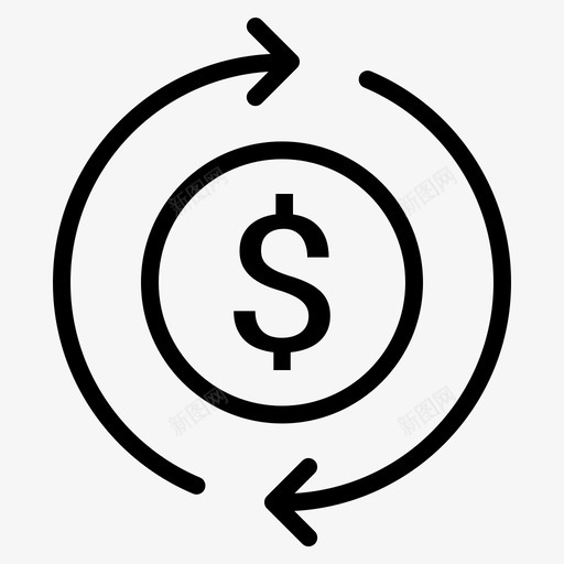 回收货币美元图标svg_新图网 https://ixintu.com 回收 美元 货币