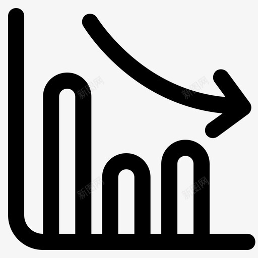 图表分析递减图图标svg_新图网 https://ixintu.com 分析 图表 展示 趋势 递减图 销售增长