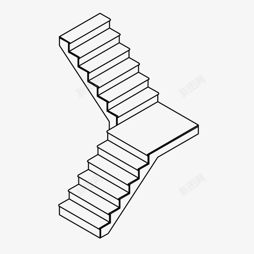 楼梯间上升楼梯图标svg_新图网 https://ixintu.com 上升 台阶 楼梯 楼梯间