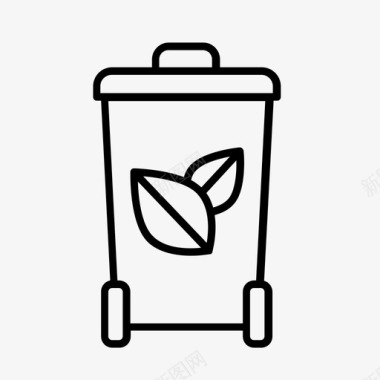 绿色垃圾箱回收利用可持续性图标图标