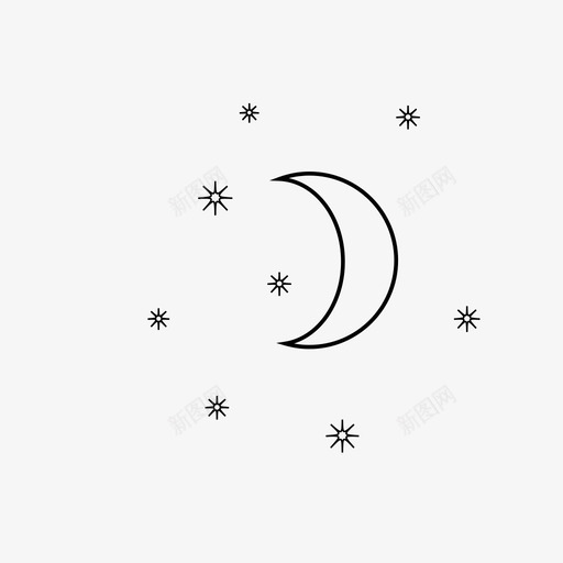 月亮和星星预报夜晚图标svg_新图网 https://ixintu.com 夜晚 天气 天气预报 月亮和星星 预报