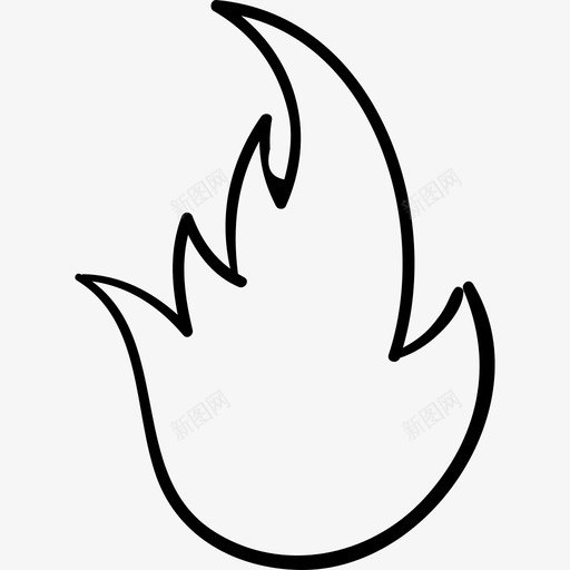 火的轮廓形状万圣节手绘图标svg_新图网 https://ixintu.com 万圣节手绘 形状 火的轮廓