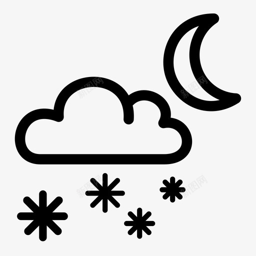 大雪气候阵雨图标svg_新图网 https://ixintu.com 大雪 天气 气候 阵雨