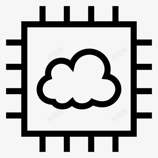 云处理器计算机计算图标svg_新图网 https://ixintu.com 云处理器 云计算线图标 天气 计算 计算机