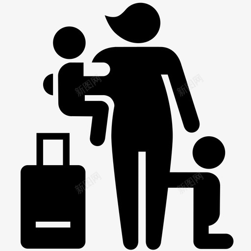 旅行者家人行李图标svg_新图网 https://ixintu.com 假期 家人 手提箱 旅行者 游客 行李