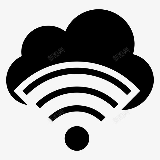 云wifi计算互联网图标svg_新图网 https://ixintu.com 云wifi 云计算字形图标 互联网 天气 无线 计算