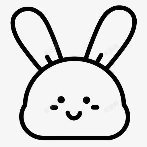 兔子可爱复活节图标svg_新图网 https://ixintu.com 兔子 兔子脸 可爱 复活节 微笑 脸