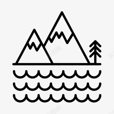 山野营自然图标图标