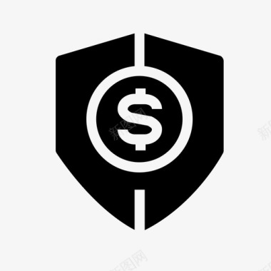 货币保护货币盾牌图标图标