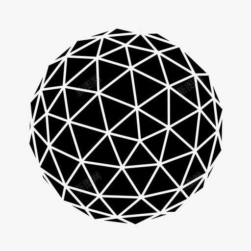 球体建筑球图标svg_新图网 https://ixintu.com 三角形 几何 建筑 测地线球 球 球体