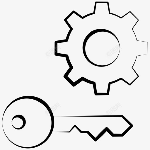 齿轮设置关键技能图标svg_新图网 https://ixintu.com 关键 力量 技能 网页设计开发手绘图标 解决 齿轮设置