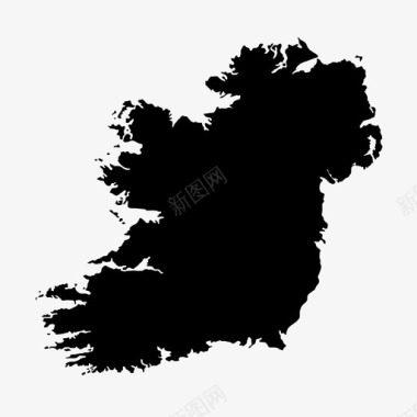 爱尔兰地图贝尔法斯特都柏林图标图标