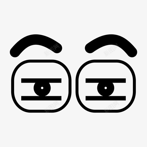 眼睛尴尬表情图标svg_新图网 https://ixintu.com 尴尬 眼睛 眼镜 脸 表情
