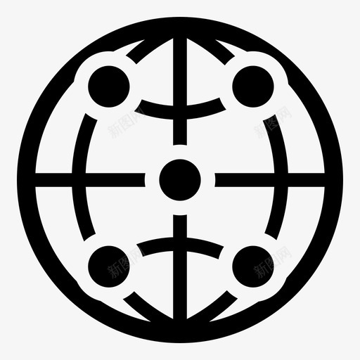 沟通连接全球图标svg_新图网 https://ixintu.com 互联网 全球 搜索引擎优化互联网营销 沟通 连接