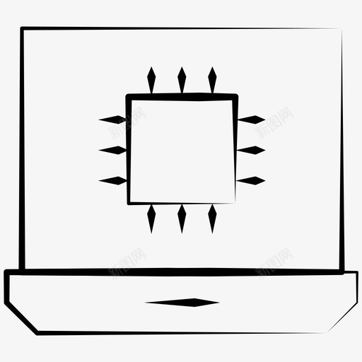 系统集成箭头组合图标svg_新图网 https://ixintu.com 电脑 笔记本电脑 箭头 系统集成 组合 网页设计开发手绘图标