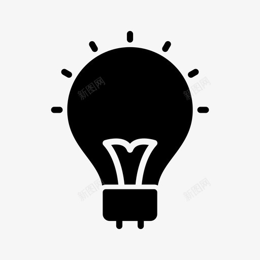 灯泡能量想法图标svg_新图网 https://ixintu.com 基本用户界面 想法 灯泡 能量