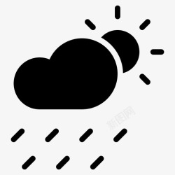 象形文字天降雨云天图标高清图片