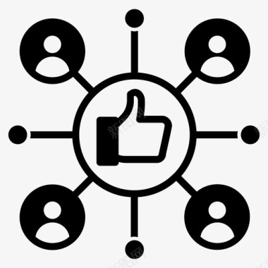 社交媒体网络活动连接图标图标