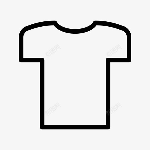 T恤休闲服装图标svg_新图网 https://ixintu.com T恤 休闲 服装 杂项v型轮廓 短袖