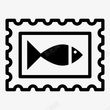 邮资鱼邮票图标图标