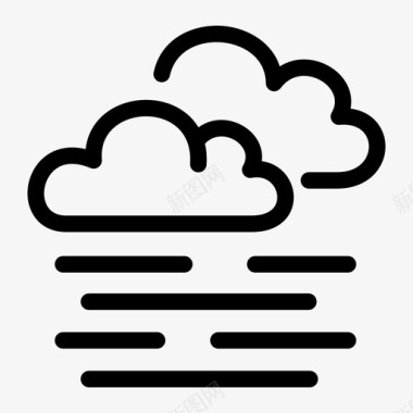 有云的雾气候天气图标图标