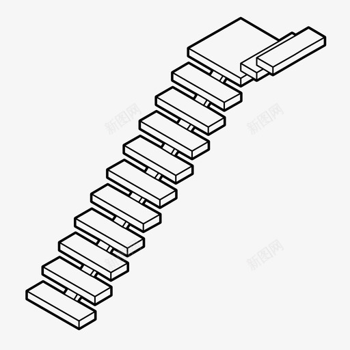 木楼梯上升飞梯图标svg_新图网 https://ixintu.com 上升 木楼梯 梯子 飞梯