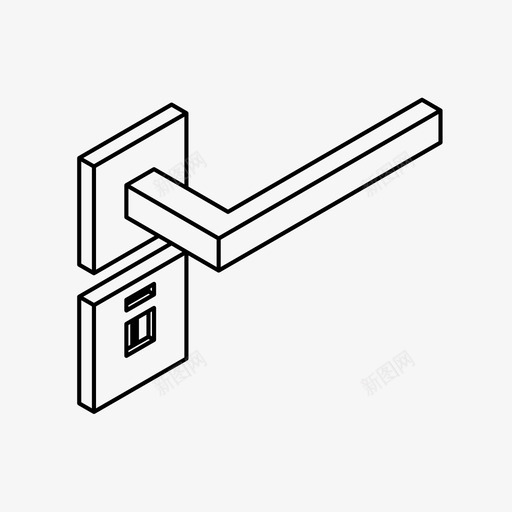 门把手关回家图标svg_新图网 https://ixintu.com 关 回家 锁 门把手