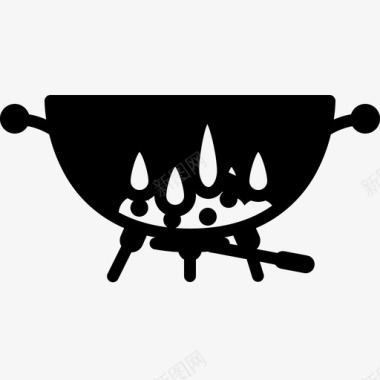 燃烧烤架煤烹饪图标图标