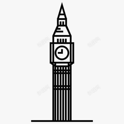 大本钟建筑地标图标svg_新图网 https://ixintu.com 伦敦 地标 大本钟 建筑 英国 著名建筑
