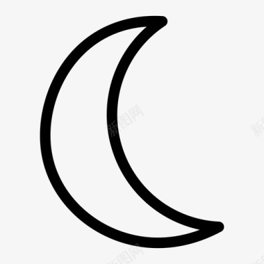 月亮新月半月图标图标