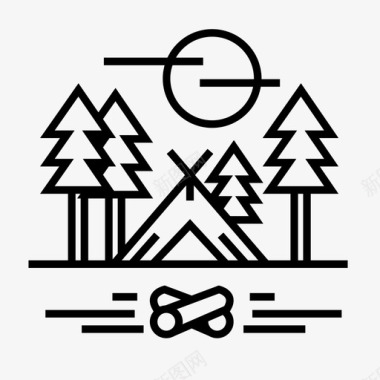 露营探险帐篷图标图标