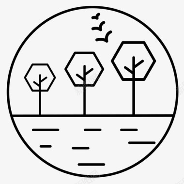 树木花园自然图标图标