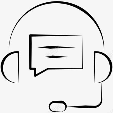 耳机聊天泡泡客户代表图标图标