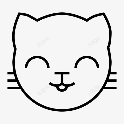 快乐猫满足图标svg_新图网 https://ixintu.com 快乐 满足 猫 猫的表情