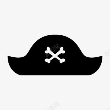 海盗帽头饰三角帽图标图标