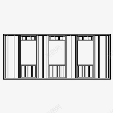 框架建筑木工图标图标