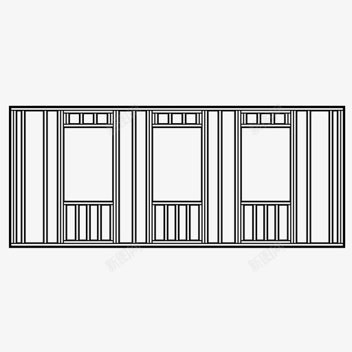 框架建筑木工图标svg_新图网 https://ixintu.com 墙基础 墙洞 建筑 木工 木结构 框架