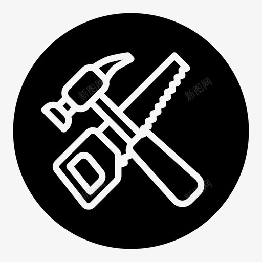 手工工具建筑锤子图标svg_新图网 https://ixintu.com 工具 建筑 手工工具 锤子 锯子