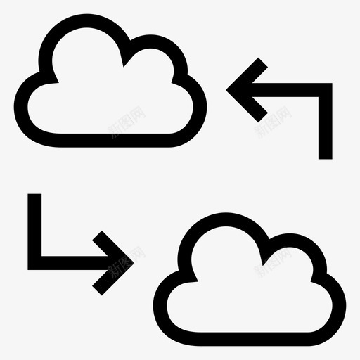 云网络通信连接图标svg_新图网 https://ixintu.com 云网络 云计算线图标 互联网 天气 连接 通信