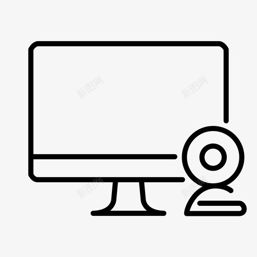 计算机网络摄像头显示器图标svg_新图网 https://ixintu.com 显示器 计算机网络摄像头