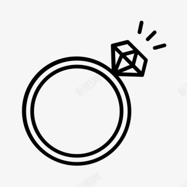 订婚戒指新娘钻石图标图标