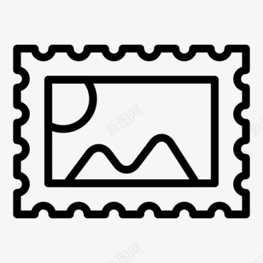 邮资山图像邮票图标图标