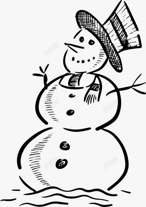 雪人庆祝圣诞节图标svg_新图网 https://ixintu.com 圣诞舱口涂鸦 圣诞节 庆祝 节日 装饰 雪人